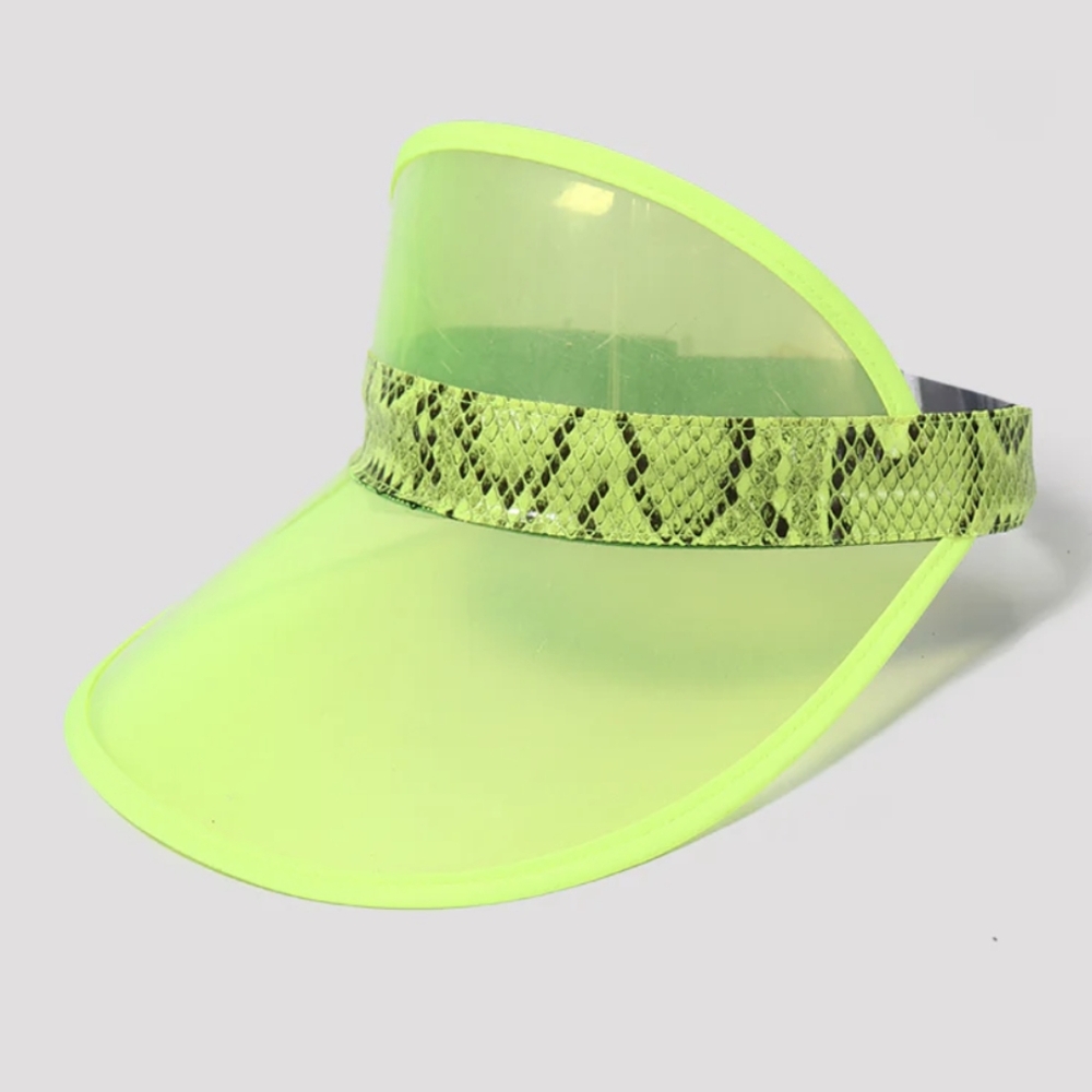 David and Young Neon Lime Visor with Snake-Print Band